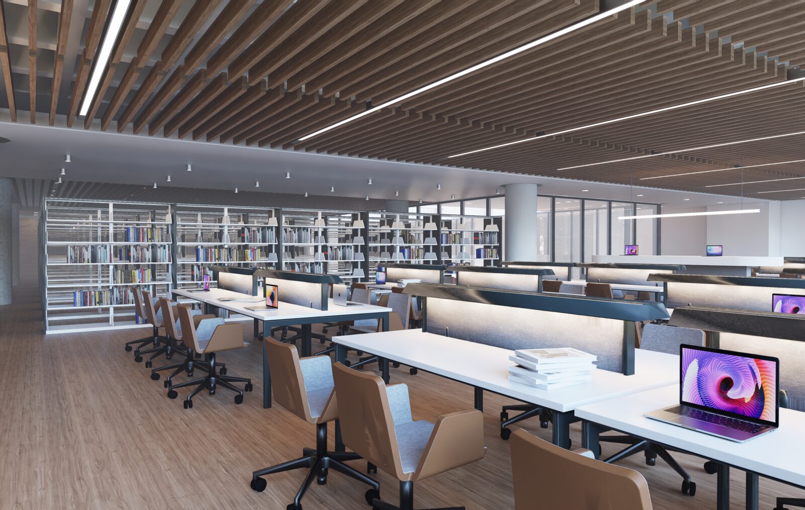 Kütüphane çalışma alanı render 2